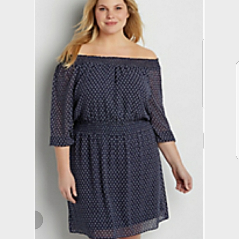 Plus Sized Navy Cold Shoulder Maurices Dress Sz 2