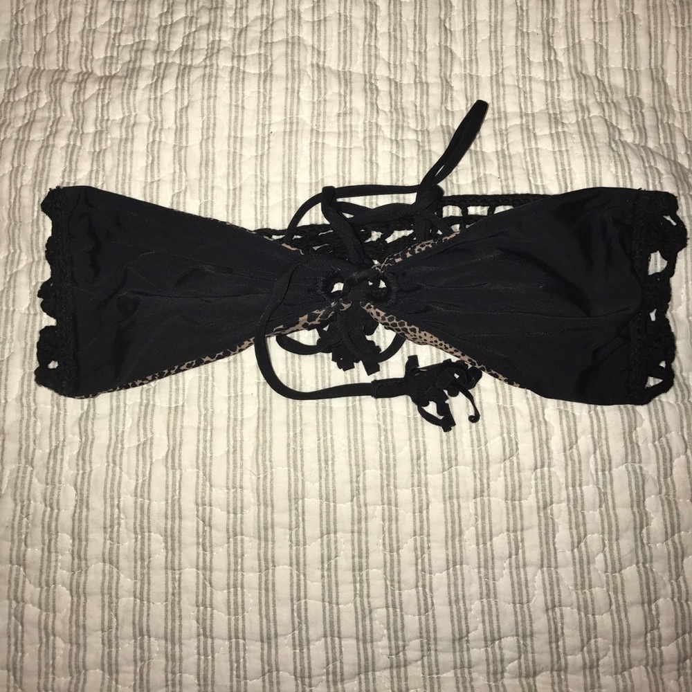 Acacia Swimwear black strapless crochet bikini M
