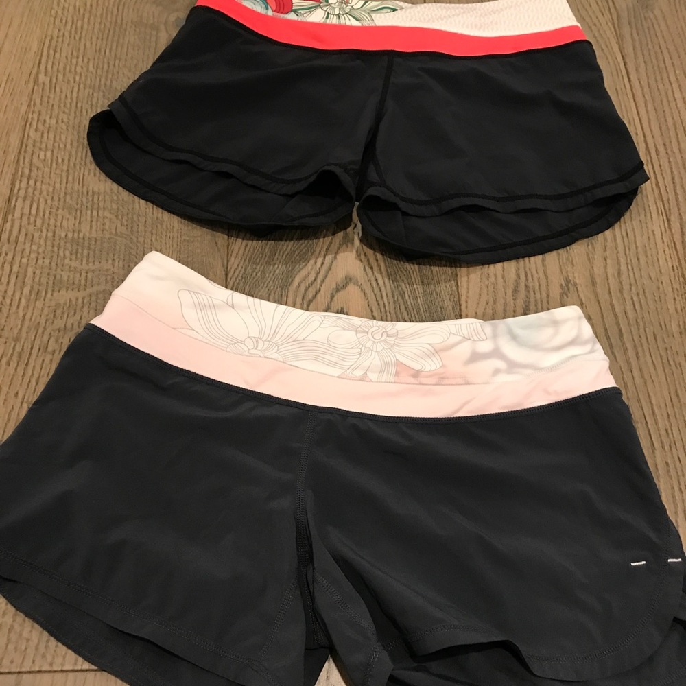 2 pairs of lululemon workout shorts.
