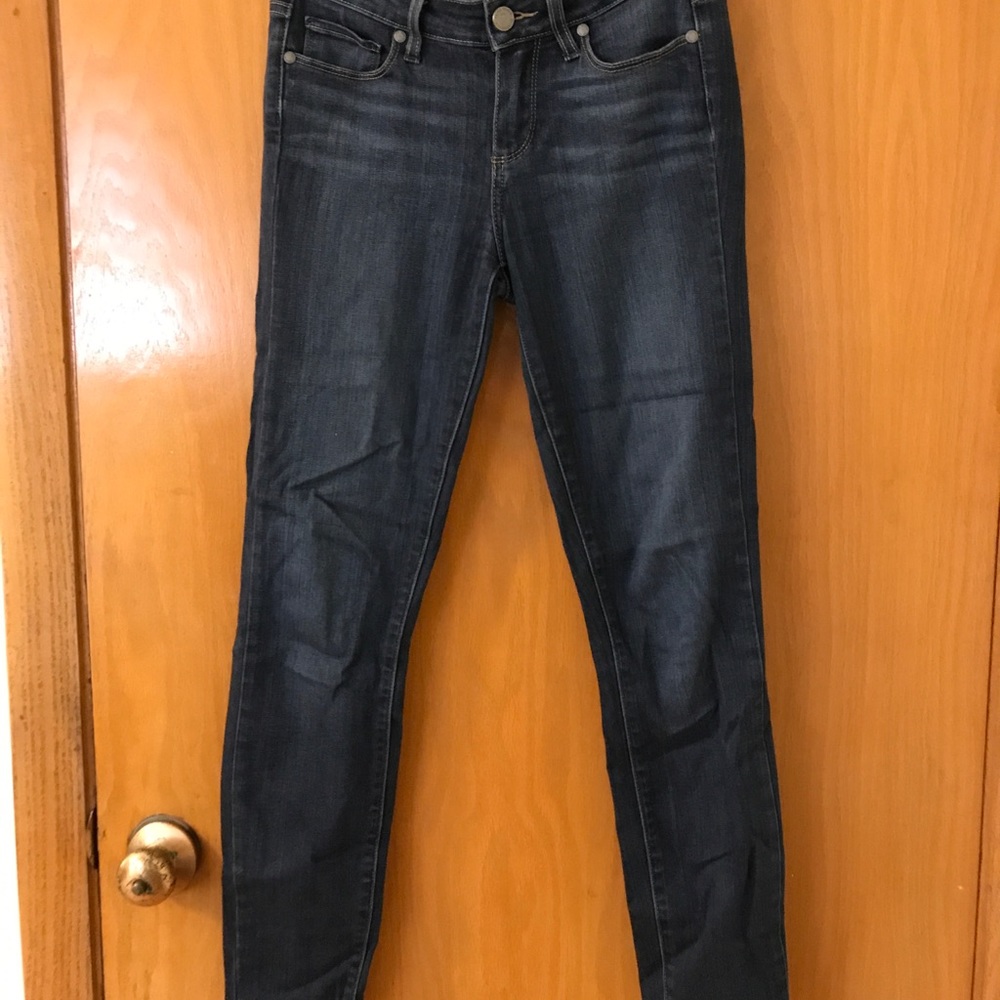 Stretchy ankle length dark Paige jeans