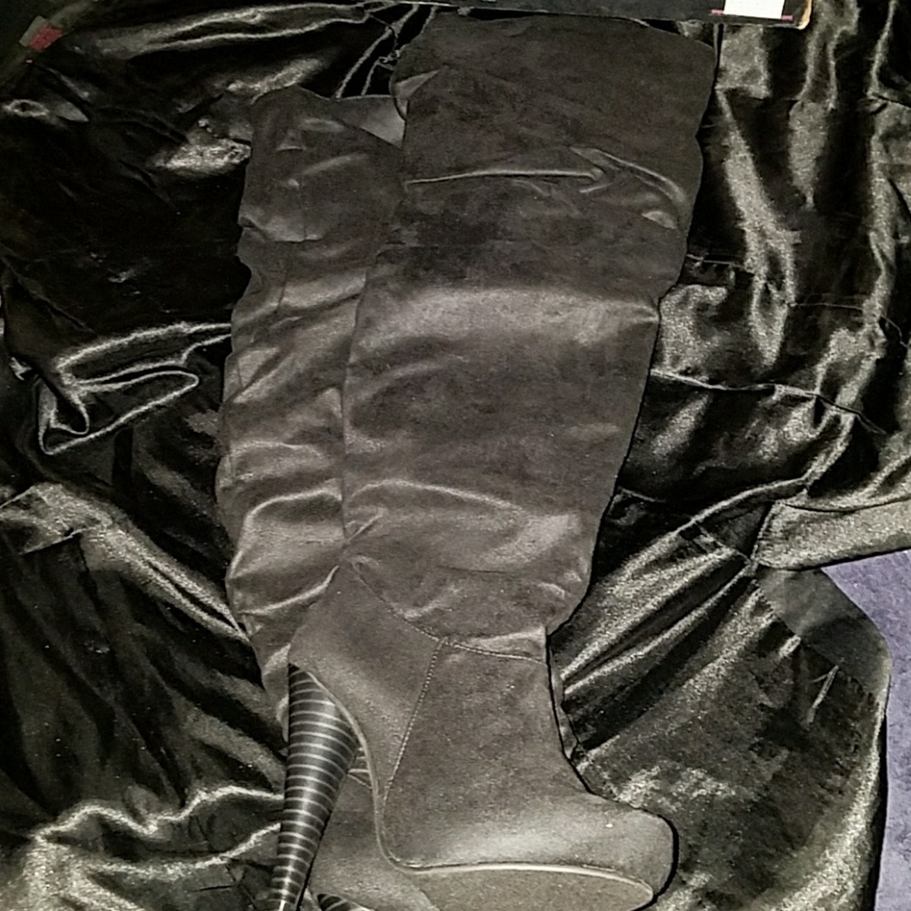 Black Thigh High Boots