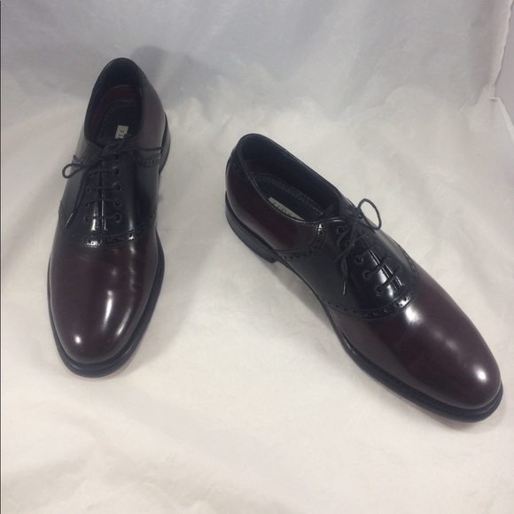 Florsheim two tone burgundy/black lace up shoes - Picture 4 of 8