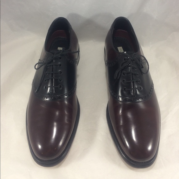 Florsheim two tone burgundy/black lace up shoes - Picture 5 of 8