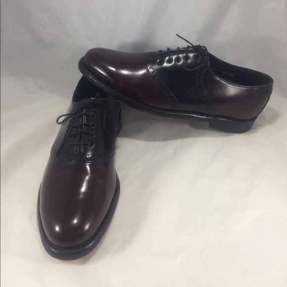 Florsheim two tone burgundy/black lace up shoes - Picture 6 of 8