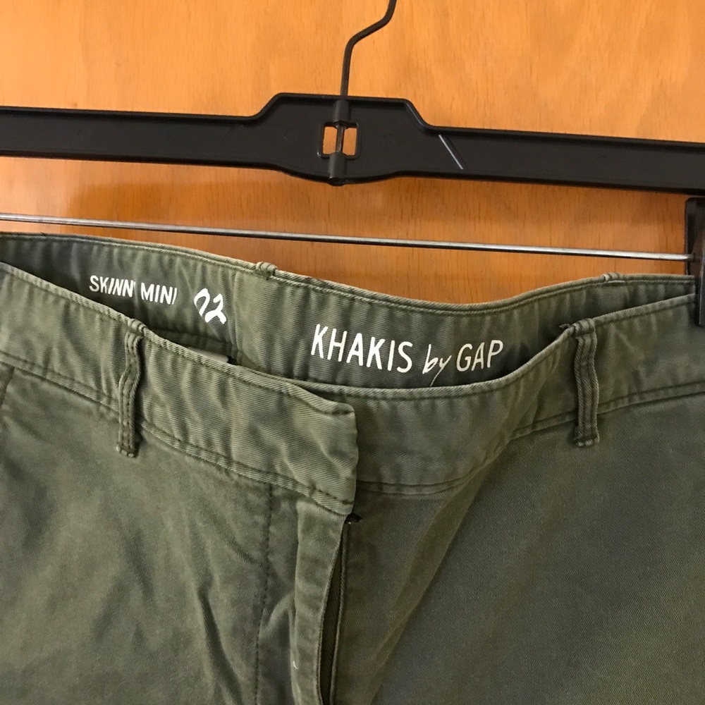 Ankle length dark green khakis