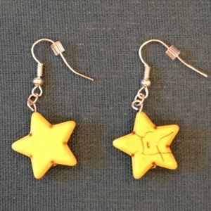 Handmade yellow star earrings