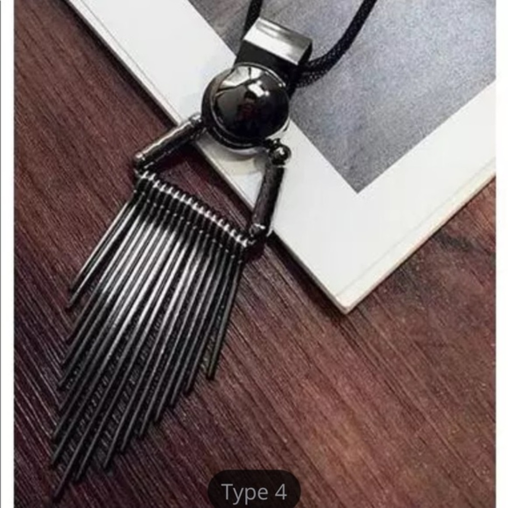 Geometry & Bars Modern Long Pendant NeckLace NWT