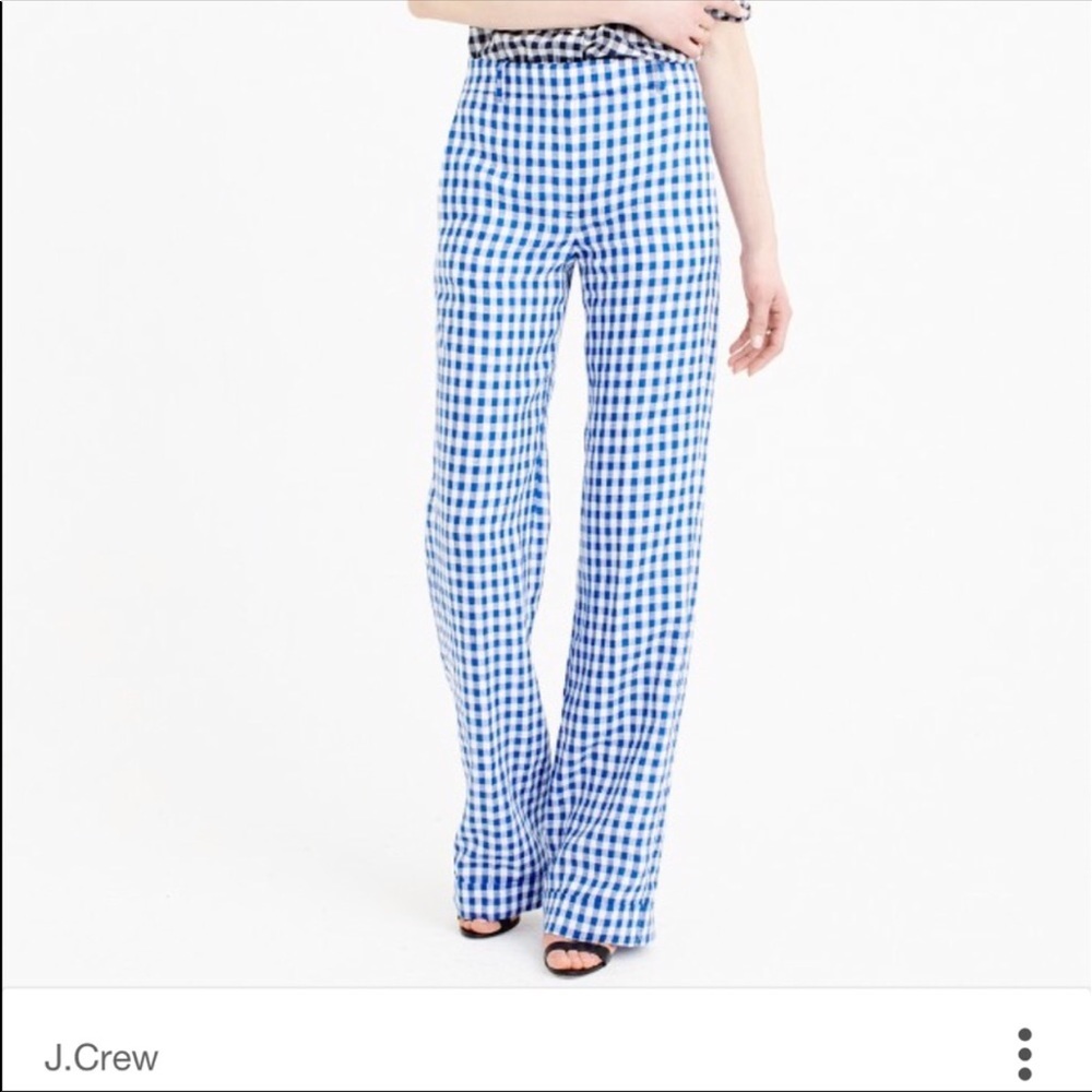 ISO J Crew Gingham Linen Pants