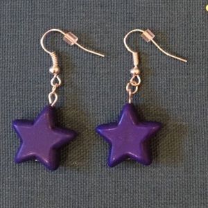 Handmade blue star earrings
