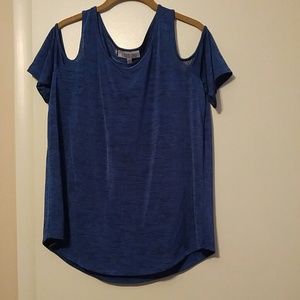 Jennifer Lopez blue cold shoulder top XL
