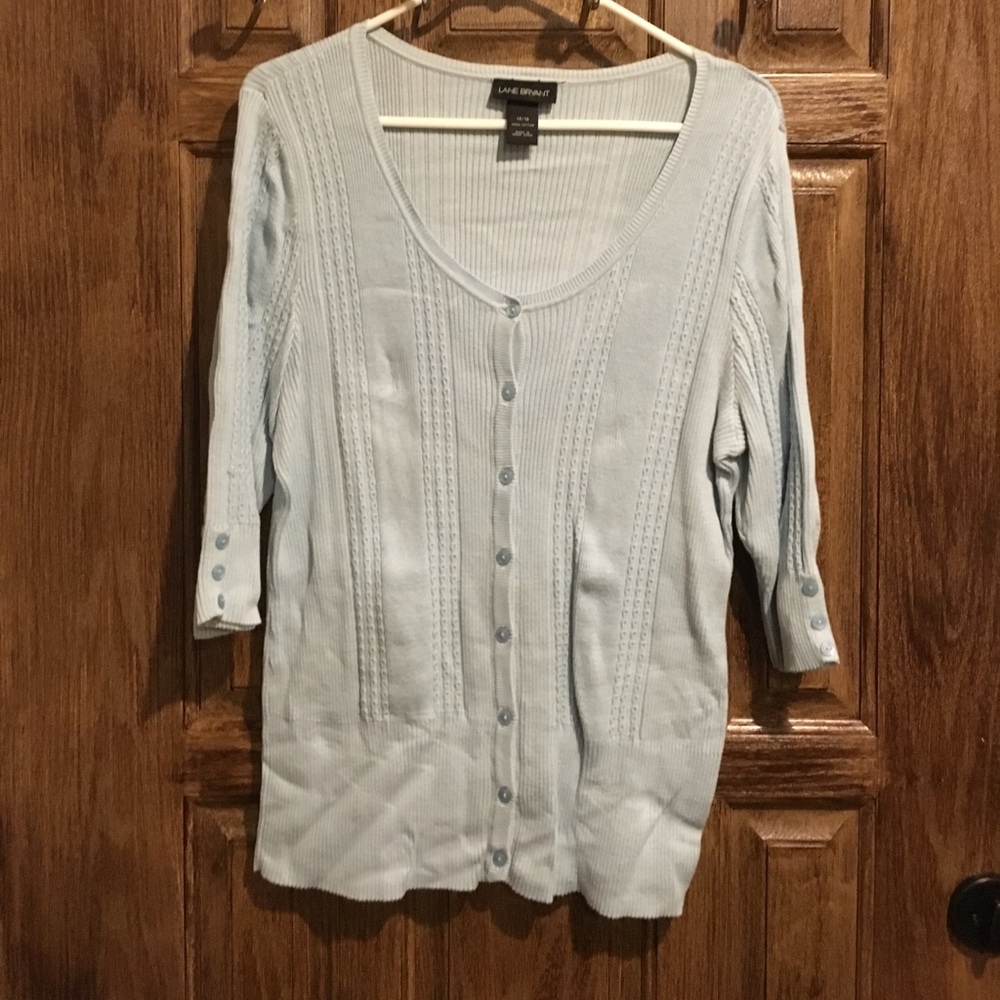 Light blue lightweight button up sweater