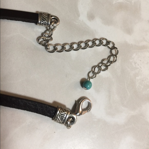 Leather Turquoise Feather Dream Catcher Bracelet - Picture 4 of 4