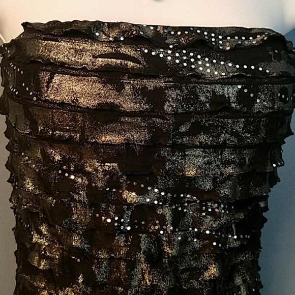 RUBY ROX Black & silver strapless bodycon dress - Picture 2 of 6