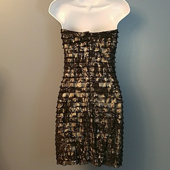 RUBY ROX Black & silver strapless bodycon dress - Picture 3 of 6