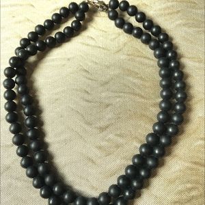 Black bead necklace