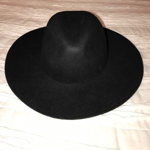 Phenix Black Wool Fedora Hat OS Phenix Black Wool Fedora Hat OS