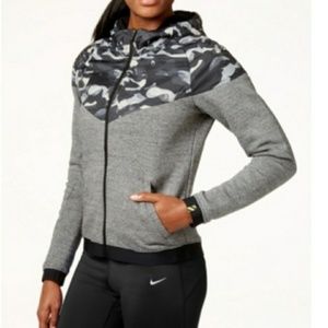 Nike Gray/ camo zip up hoodie