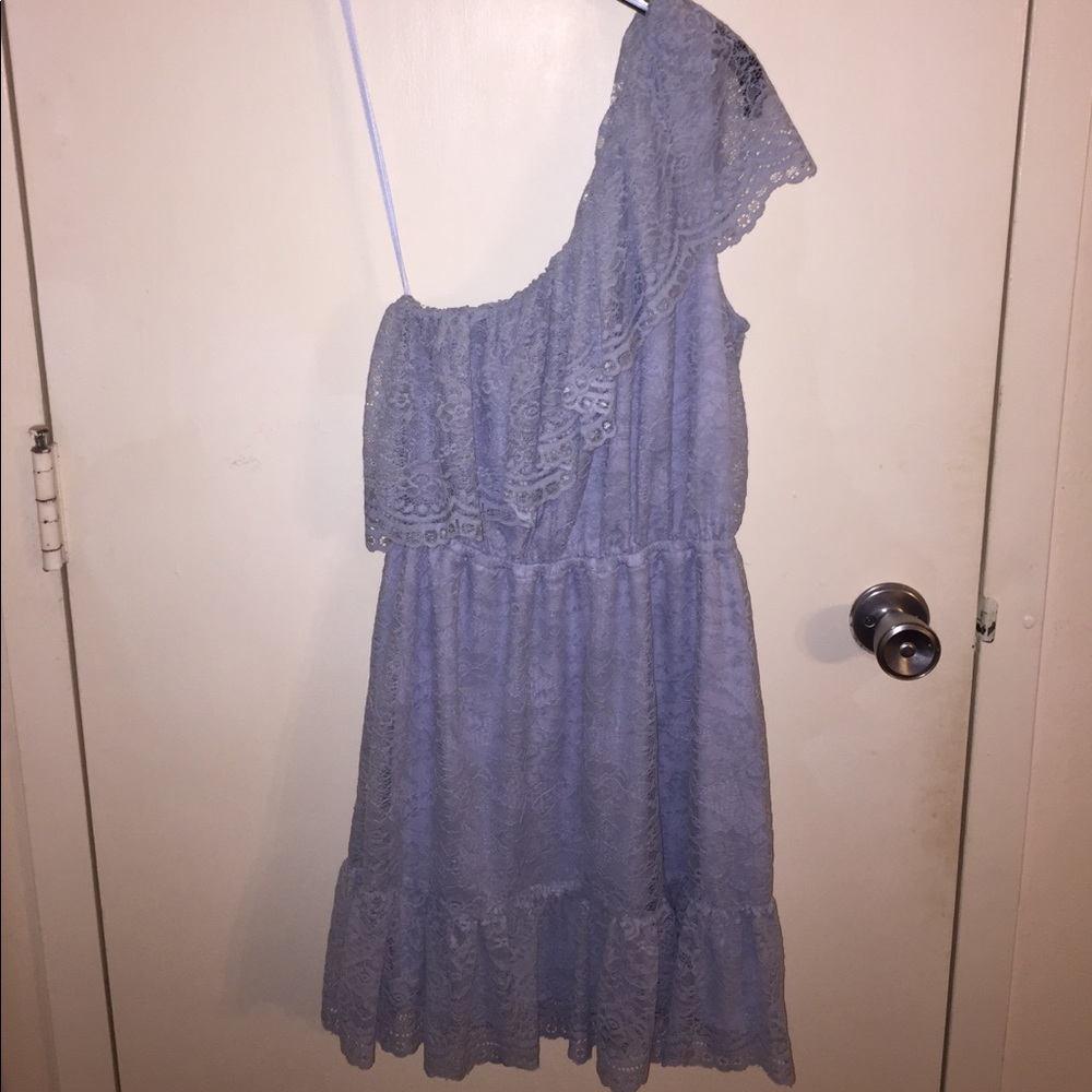 LOVE, FIRE One Shoulder Lace Dress