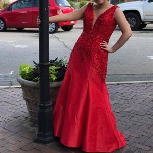 Red prom dress size 10