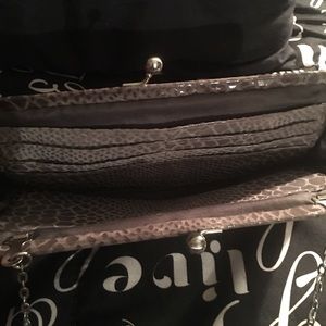 Cute gray snakeskin clutch