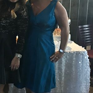 Satin blue woman's dress