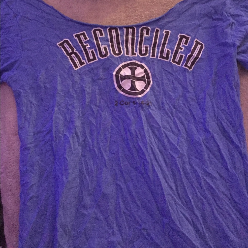 Blue shoulder tee