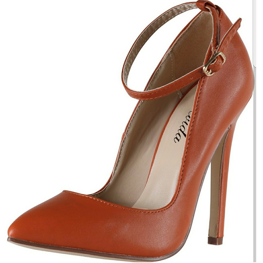 Stiletto Ankle Strap Pointed Toe Pumps