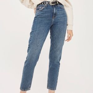 TopShop Moto Medium Wash Mom Jeans