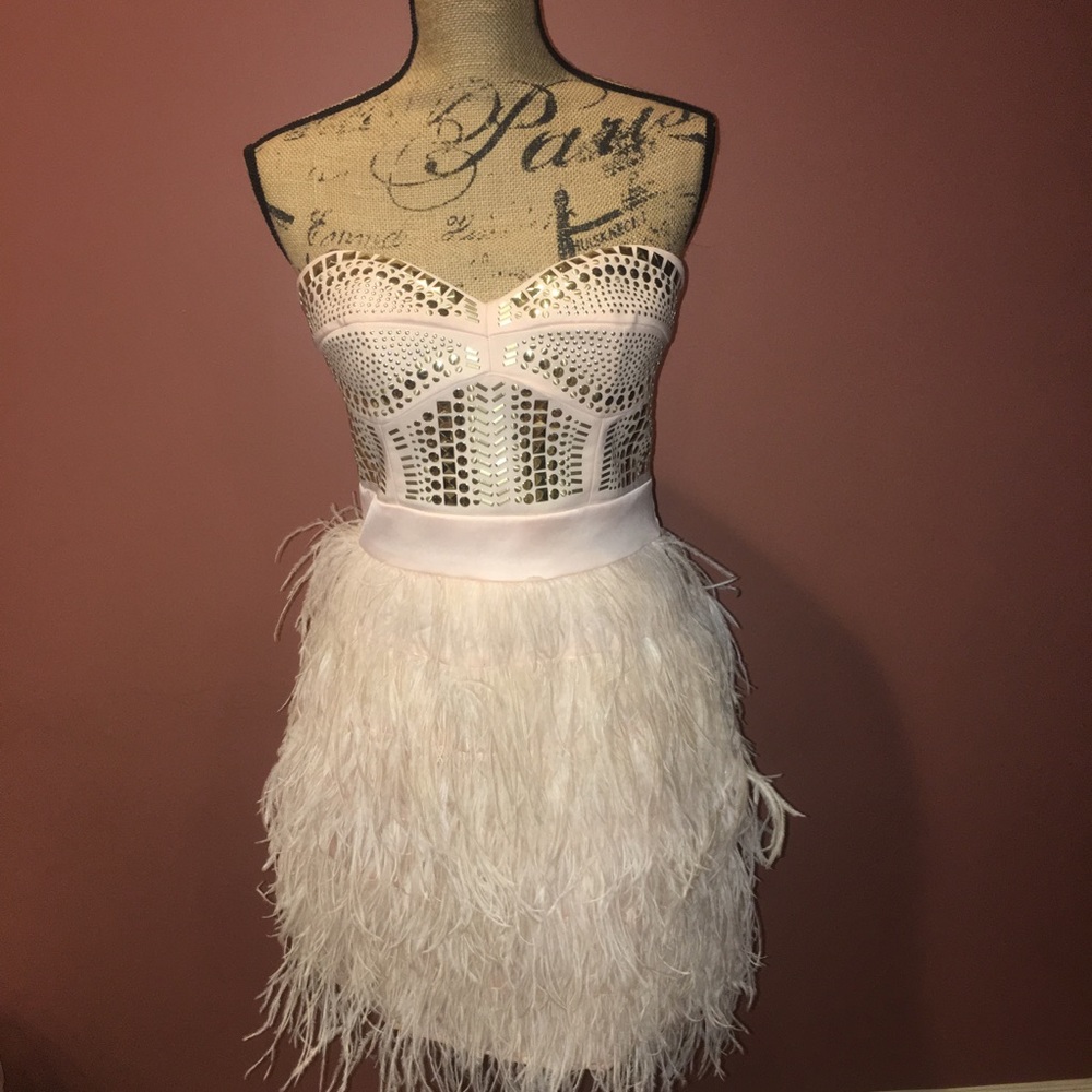 Bebe Studded Feather Dress