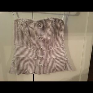 Pinstriped peplum top