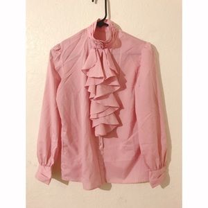 Pink ruffle blouse 💗💕