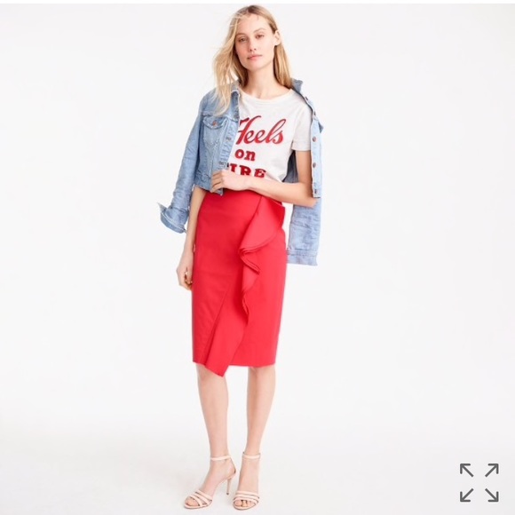 J. Crew Dresses & Skirts - 💫HP💫 J.Crew Ruffle skirt in cotton poplin