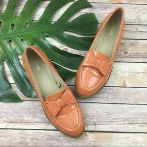 Cooperative orange bow trim loafers Cooperative orange bow trim loafers