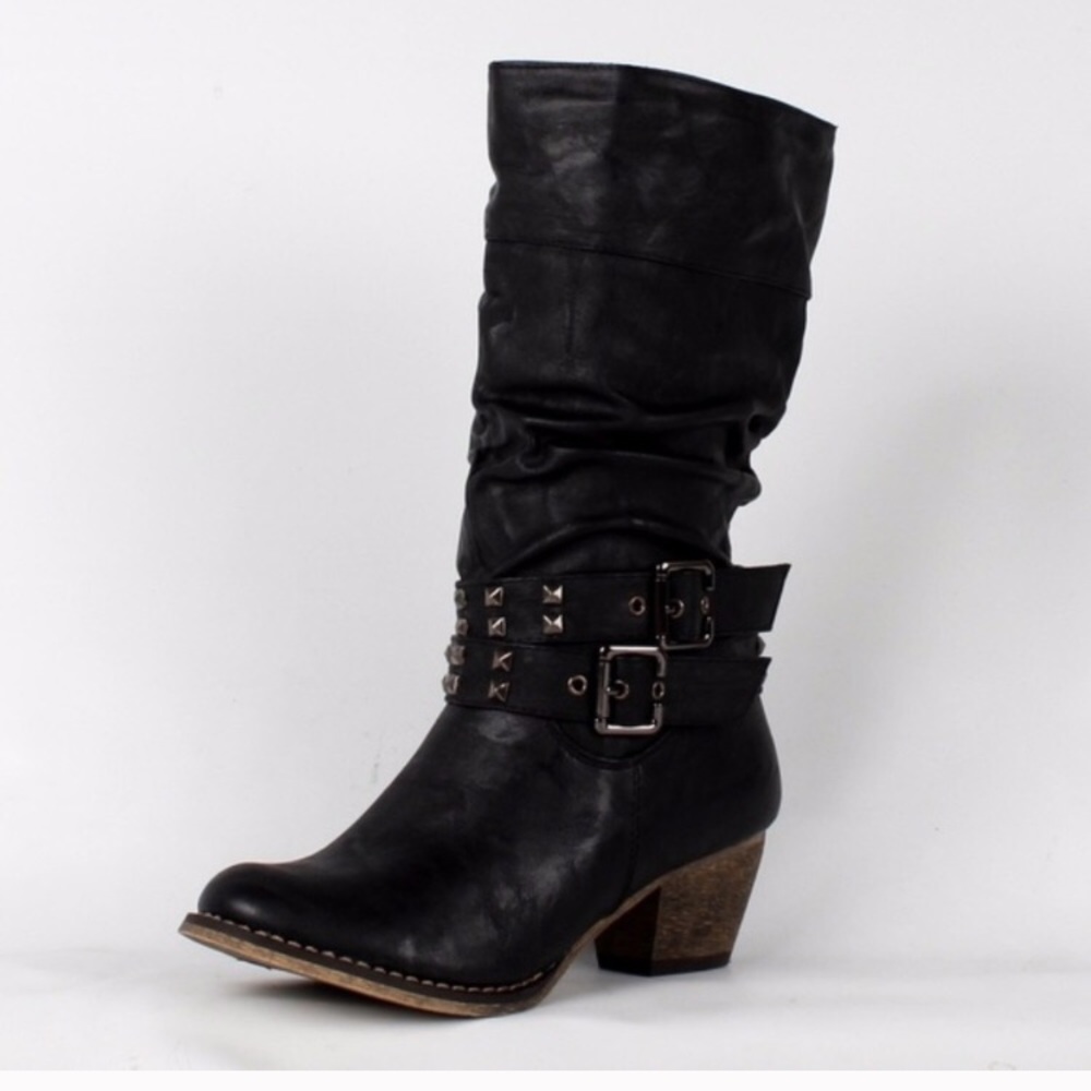 Studded Double Strap Boot NWT. IN BOX. NEVER WORN