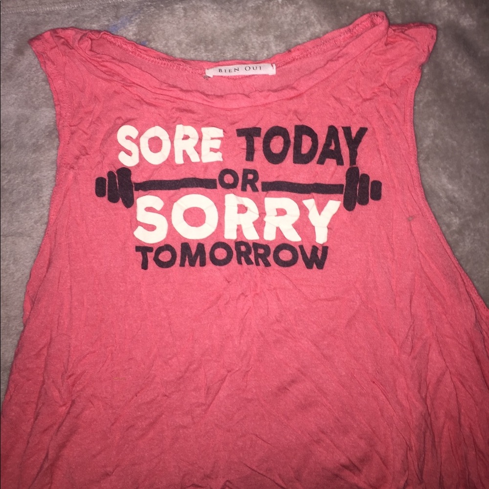 pink workout shirt