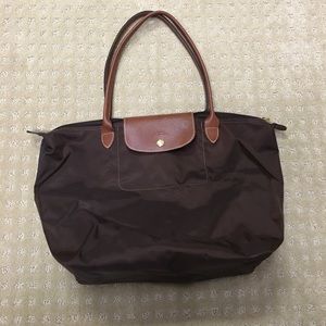 Longchamp Le Pliage shopping tote bag in brown