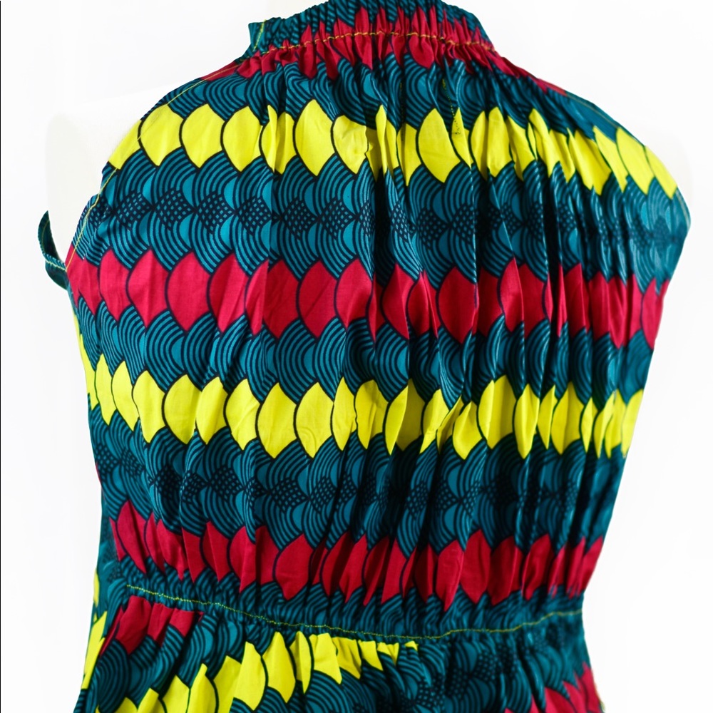 African Print Women’s Halter Neckline Maxi dress - Picture 5 of 8