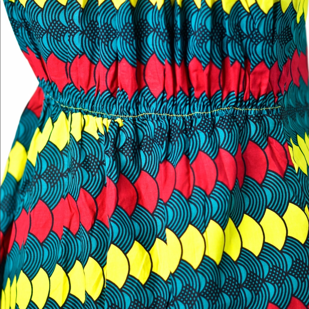 African Print Women’s Halter Neckline Maxi dress - Picture 6 of 8