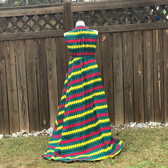African Print Women’s Halter Neckline Maxi dress - Picture 7 of 8