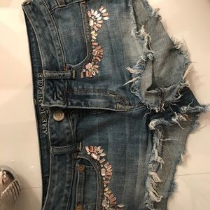 Denim short shorts