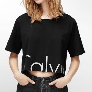 Calvin Klein Black Short Sleeve Crop Top