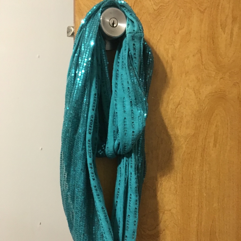 Teal sparkly scarf
