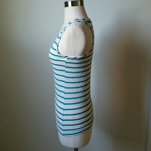 Striped sheer lace racerback tank top - Picture 3 of 6