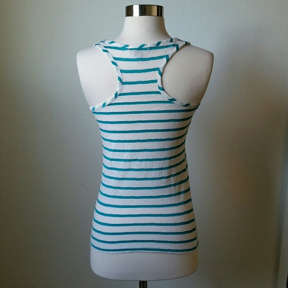 Striped sheer lace racerback tank top - Picture 2 of 6
