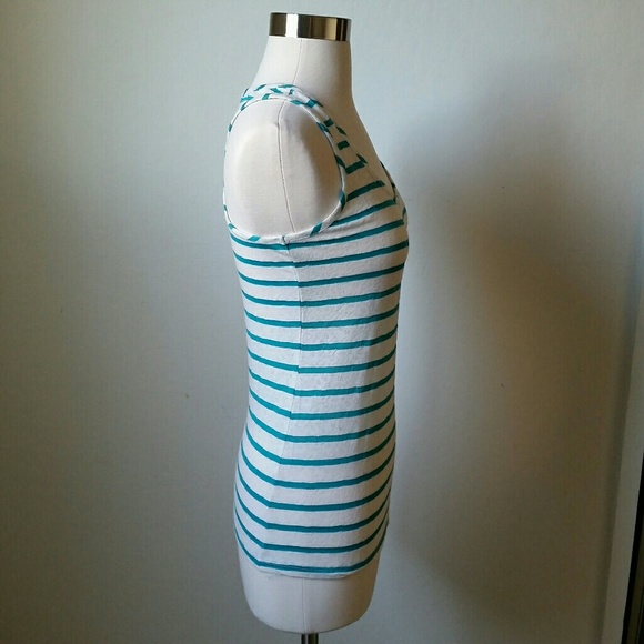 Striped sheer lace racerback tank top - Picture 4 of 6