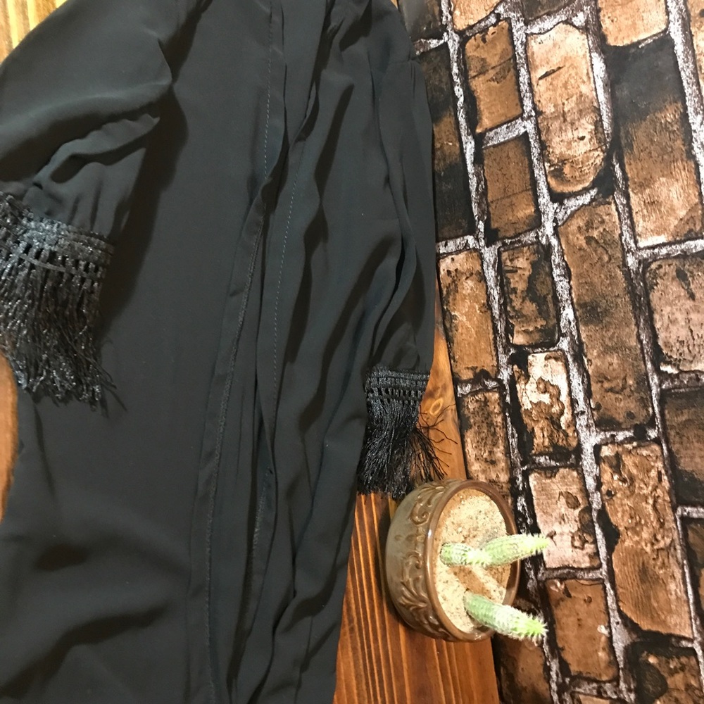 Black Fringe Kimono