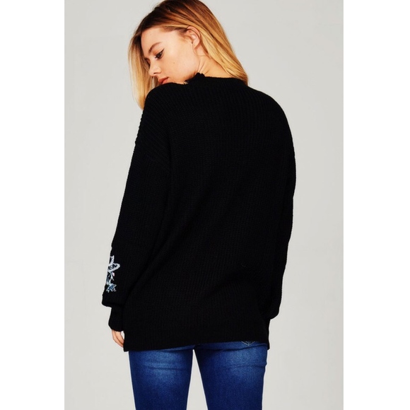 JAYDEN Choker Sweater - BLACK - Picture 3 of 3