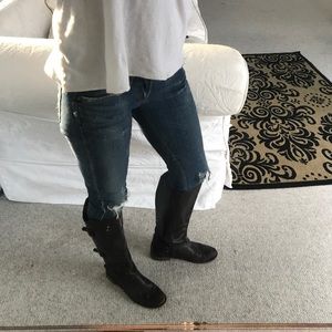 Frye tall boots dark brown riding style size 8