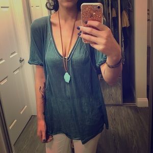 Free people soft Teal Tee Free people soft Teal Tee