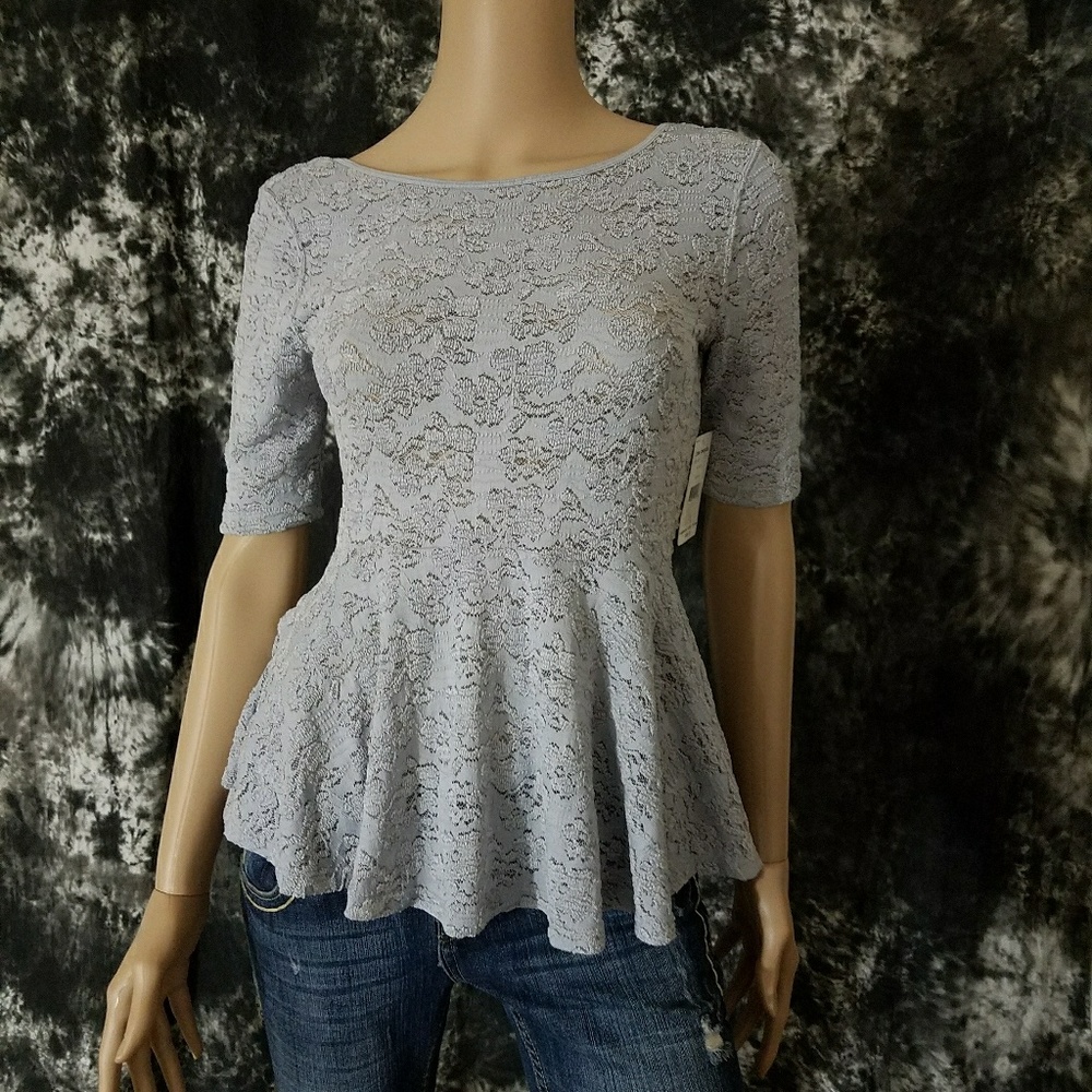 Free People Second Chance Silver Grey Top sz S